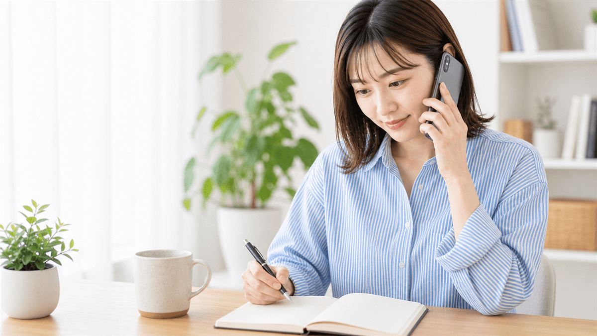 解約の電話でオペレーターと話す様子のイメージ